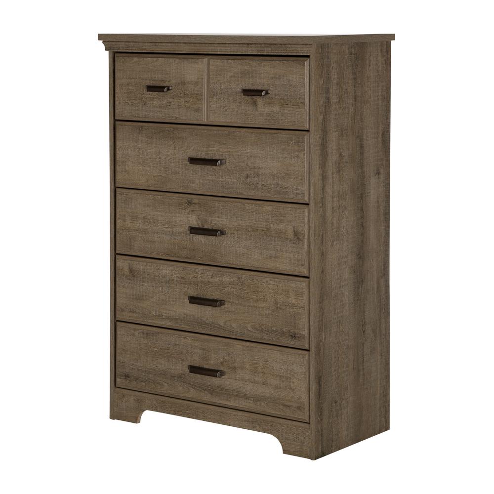 South Shore Versa 5-Drawer Chest, Weathered Oak. Picture 2