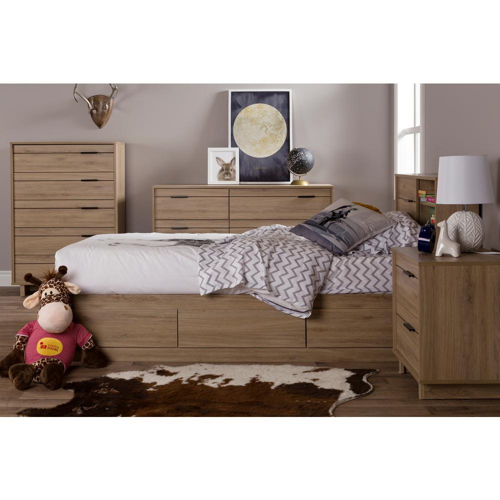 South Shore Fynn 6-Drawer Double Dresser, Rustic Oak. Picture 4