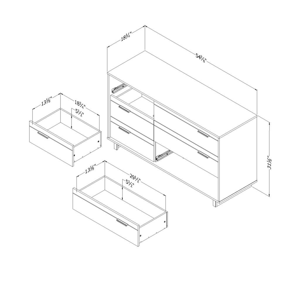 South Shore Fynn 6-Drawer Double Dresser, Rustic Oak. Picture 6