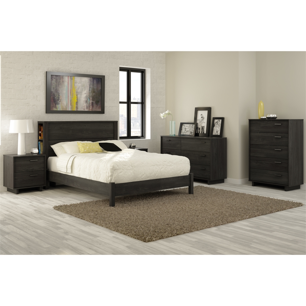 South Shore Fynn Full Platform Bed (54''), Gray Oak. Picture 4