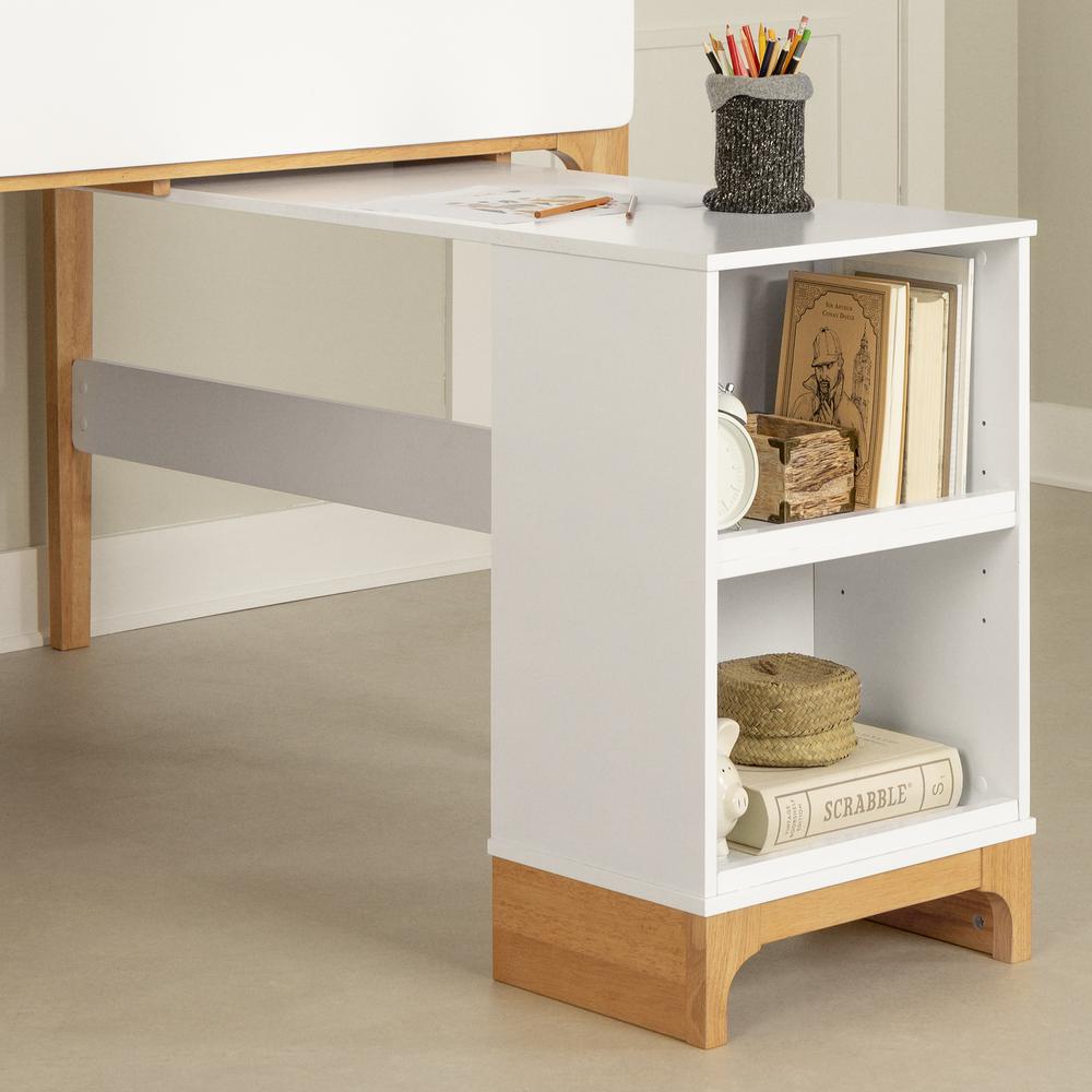 Bebble Loft Bed with Desk, White and Natural. Picture 4