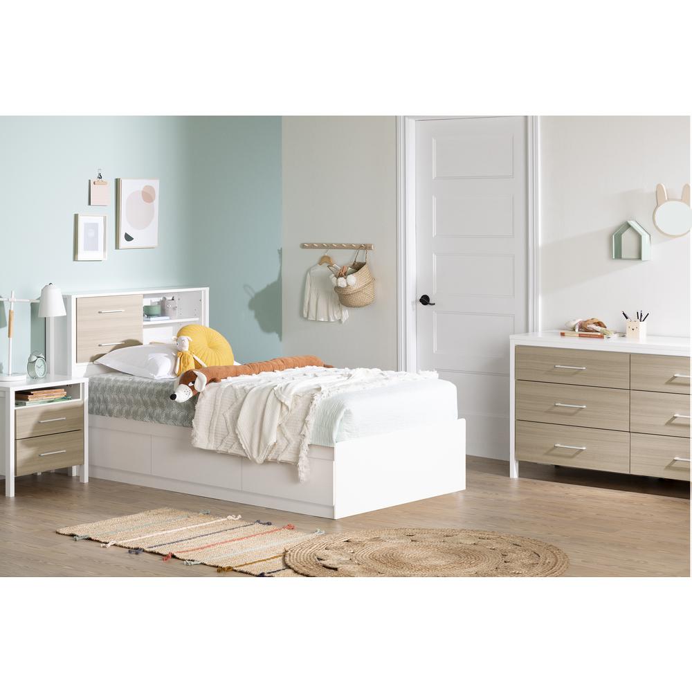 Munich 6-Drawer Double Dresser, White and Soft Elm. Picture 5