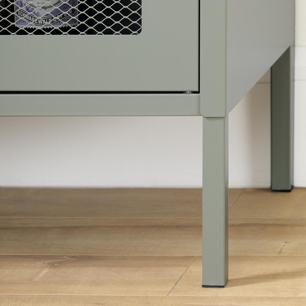 Crea Metal Mesh 2-Door Accent Cabinet, Sage Green. Picture 4