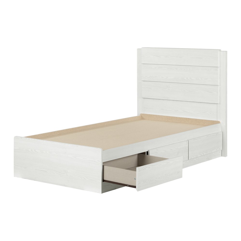 Arlen Mates Bed and Headboard Set, White Pine. Picture 1