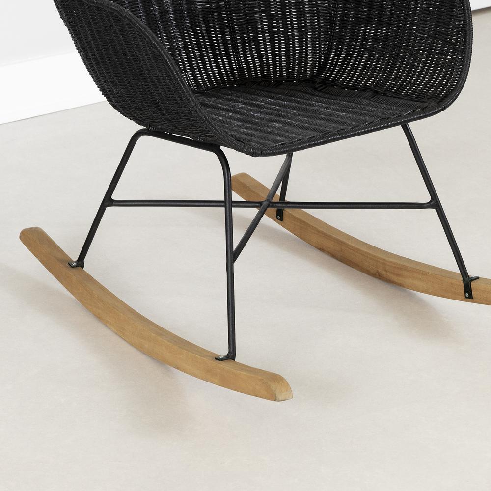 Balka Rocking Chair, Black Rattan. Picture 3