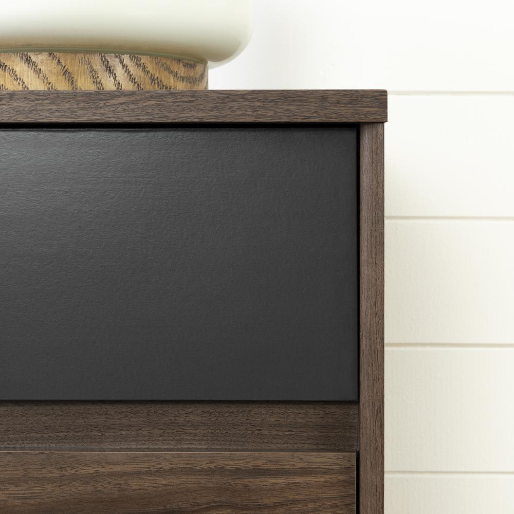 Olvyn 2-Drawer Nightstand, Natural Walnut and Charcoal. Picture 5