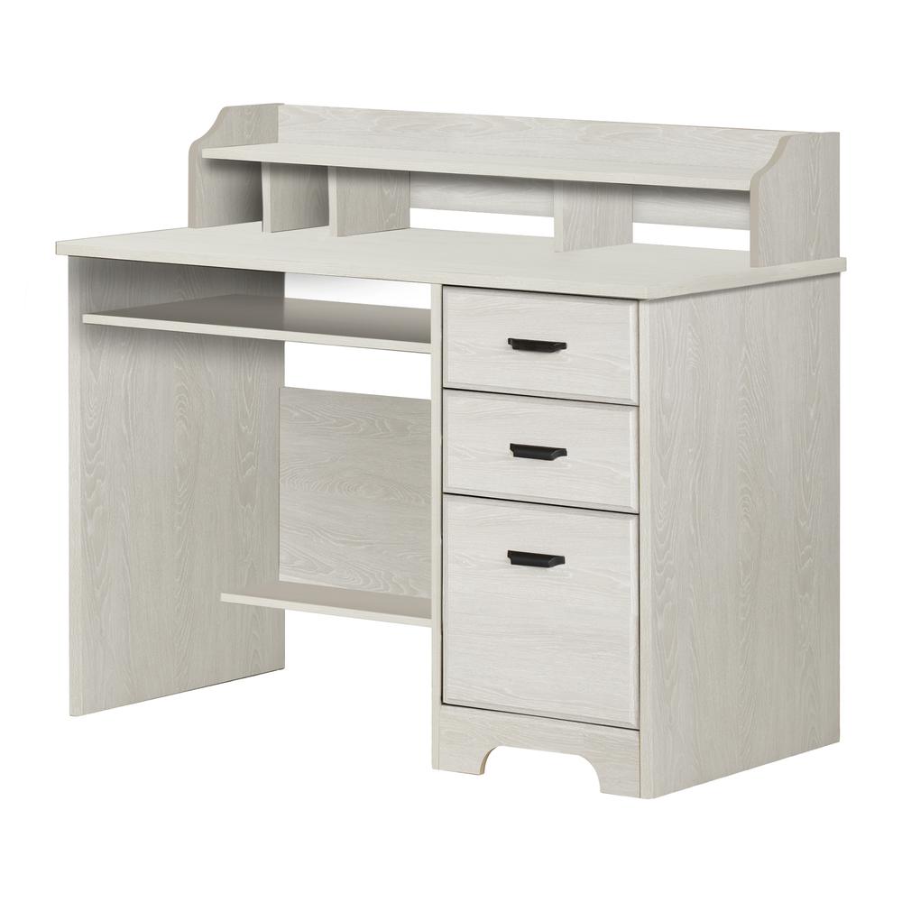Versa Computer Desk with Hutch, Winter Oak. Picture 1