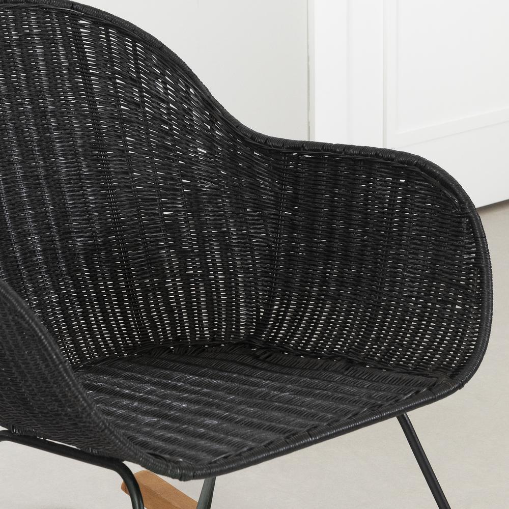 Balka Rocking Chair, Black Rattan. Picture 4