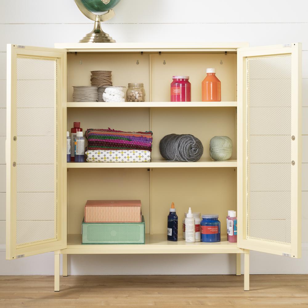 Crea Metal Mesh 2-Door Accent Cabinet, Yellow. Picture 5