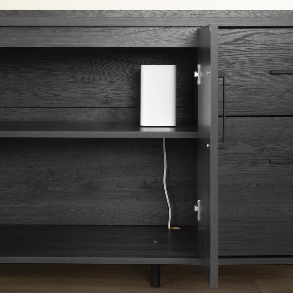 Kozack 2-Drawer Credenza with Doors, Gray Oak. Picture 5