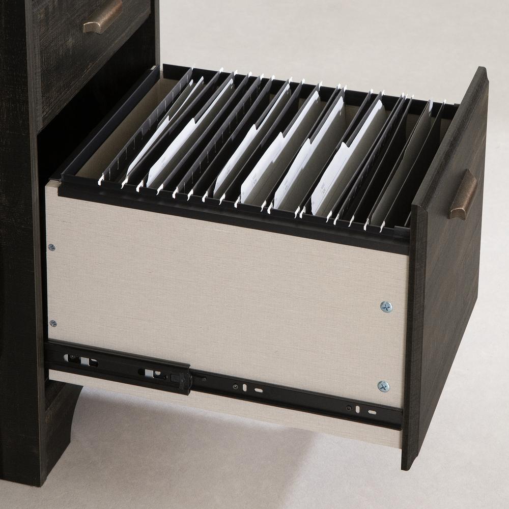Versa Computer Desk with Hutch, Rubbed Black. Picture 4