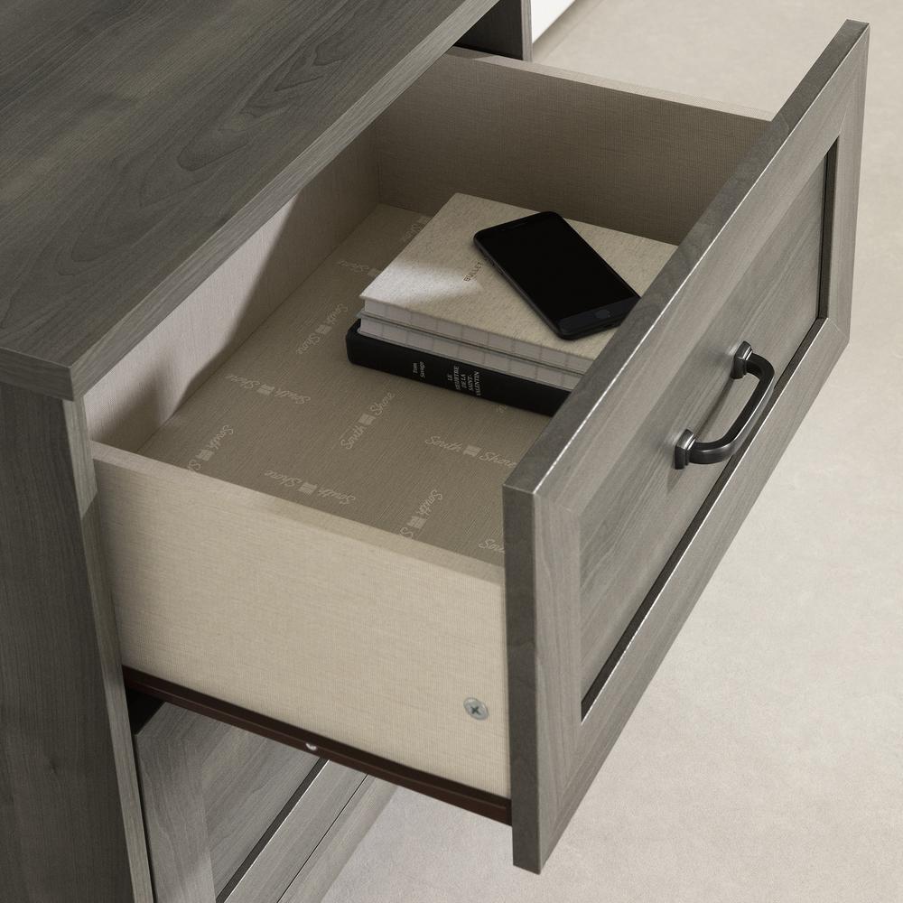 Prairie 2-Drawer Nightstand, Gray Maple. Picture 3