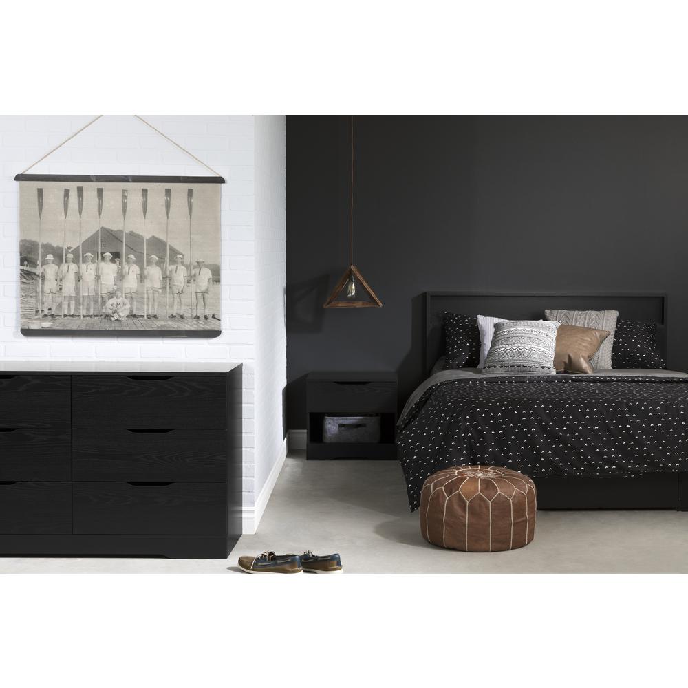Holland Platform Bed with drawer, Black Oak. Picture 4