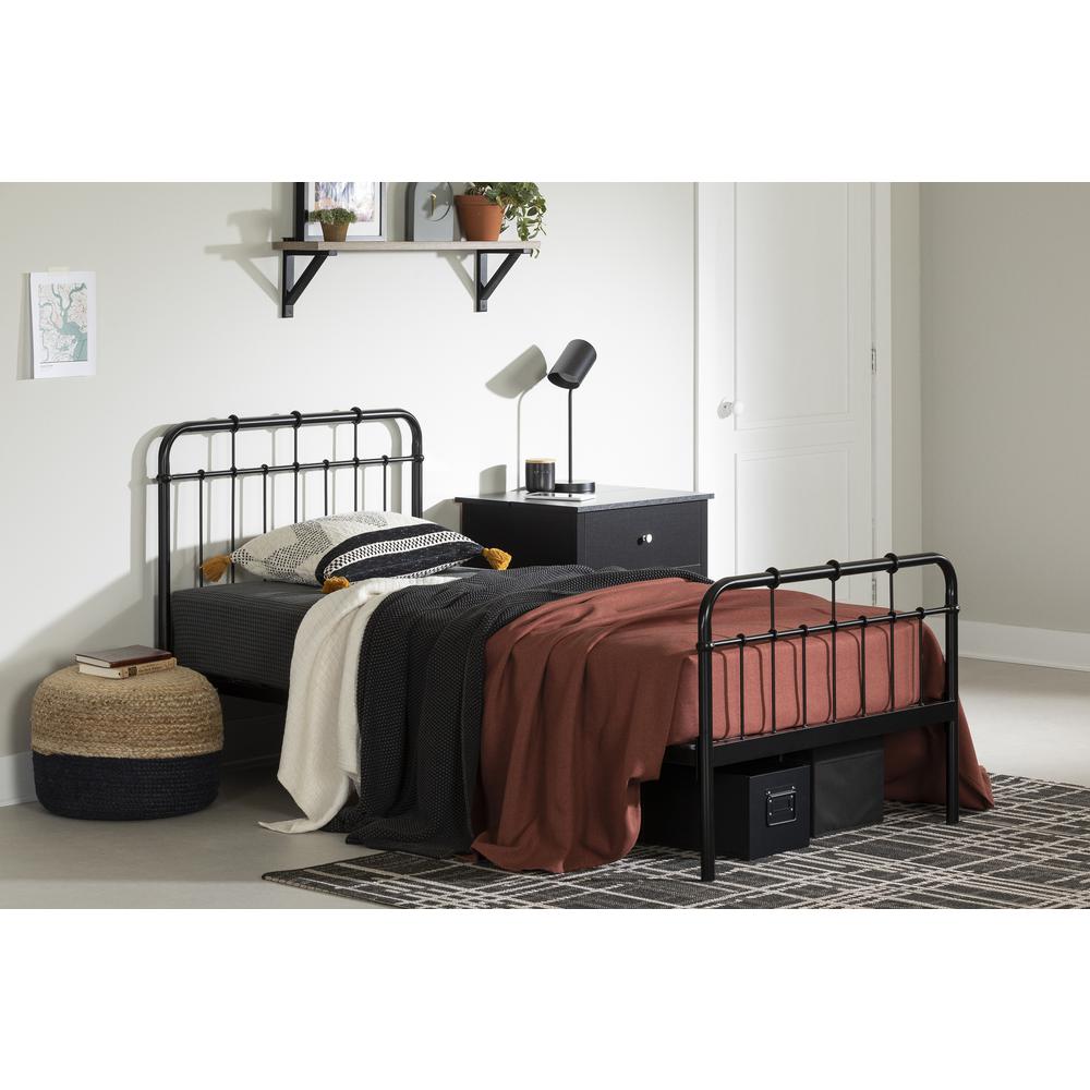 Vito Metal Complete Bed, Pure Black. Picture 2