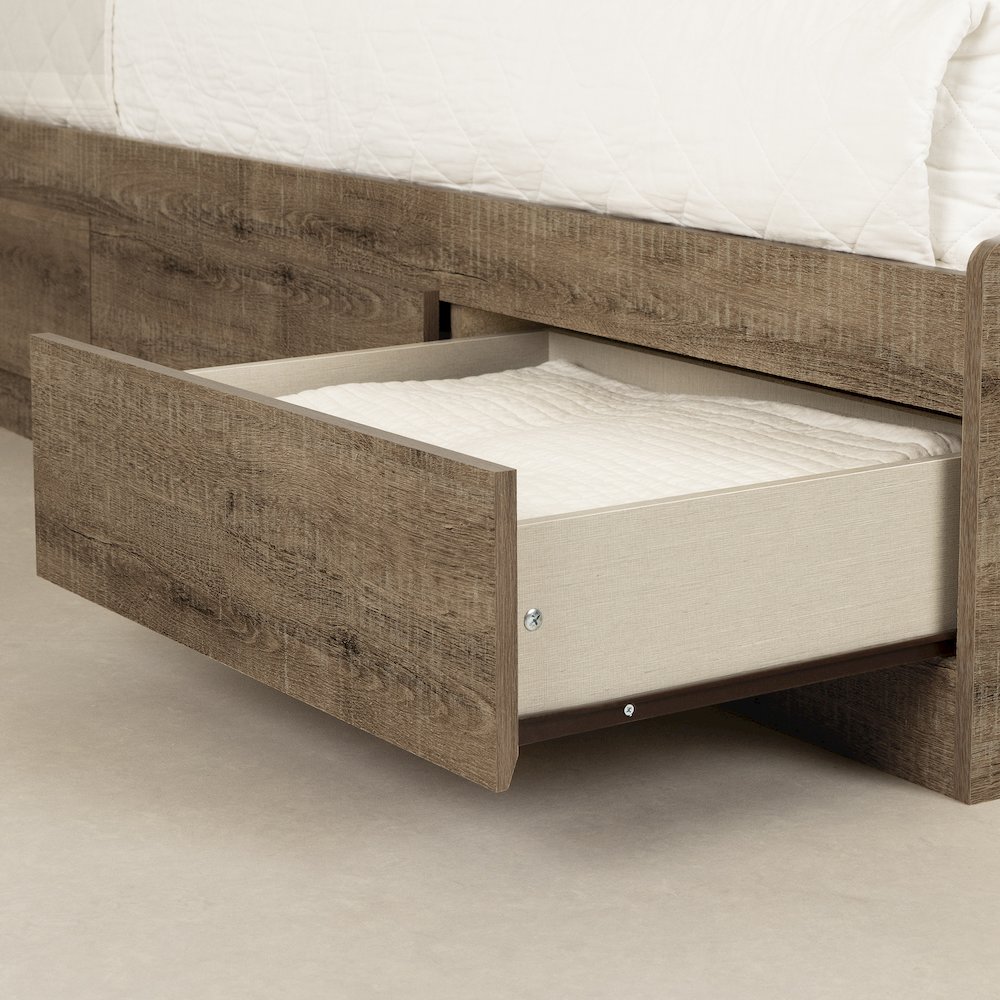 Arlen Mates Bed and Headboard Set, Weathered Oak. Picture 5
