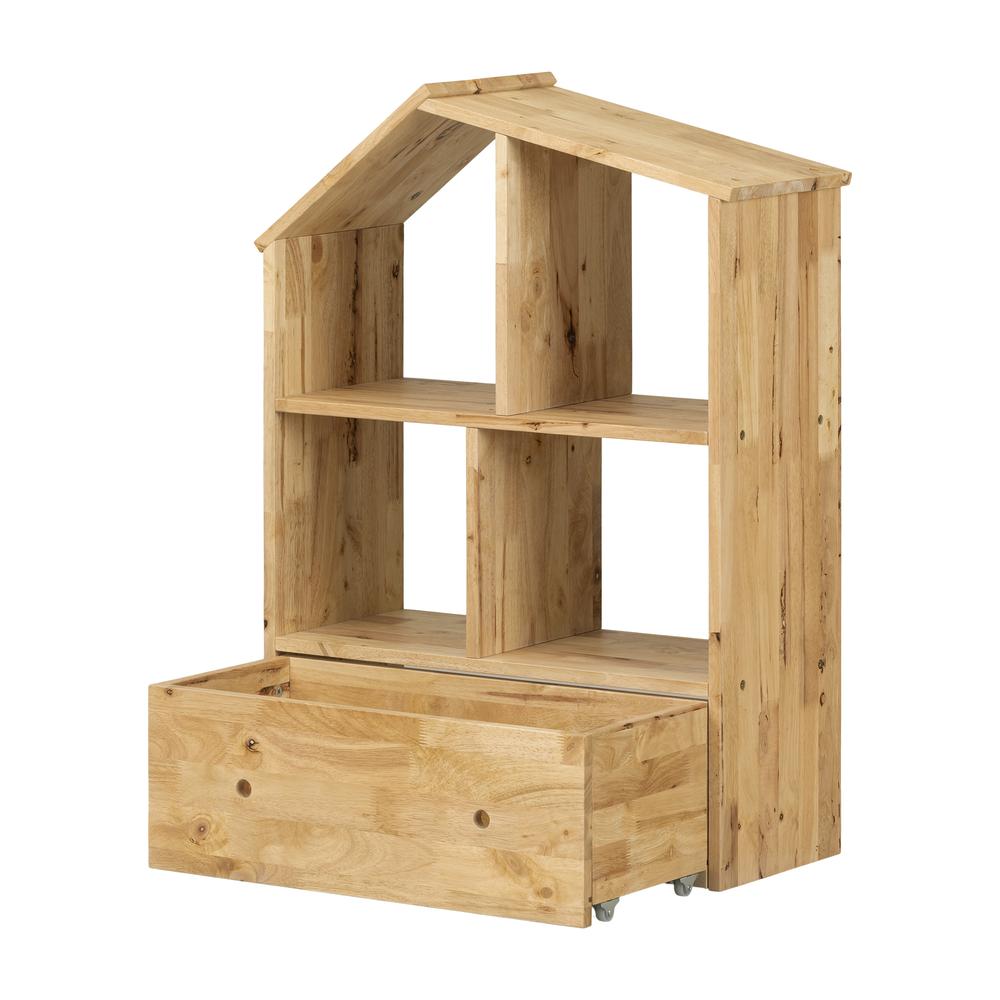 Sweedi Bookcase with Storage Bin, Natural Wood. Picture 1