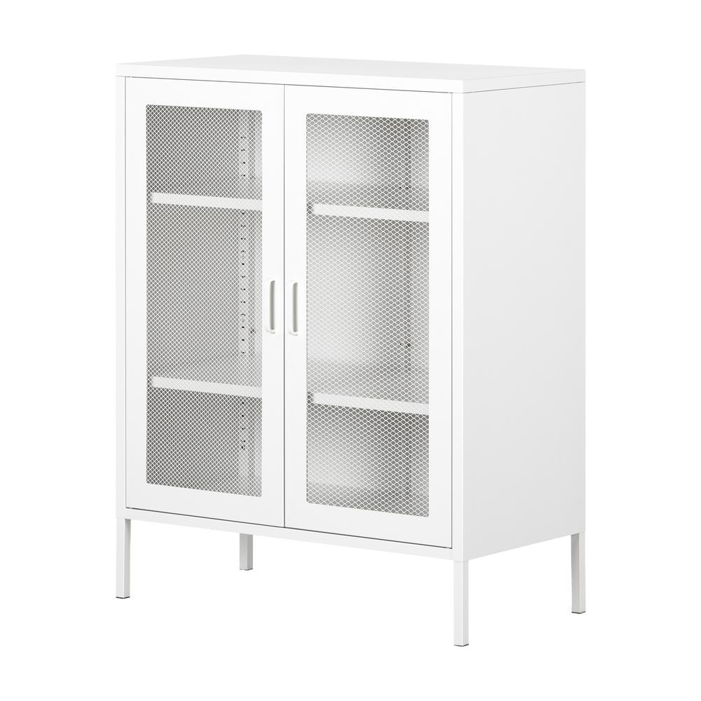 Crea Metal Mesh 2-Door Accent Cabinet, Pure White. Picture 1