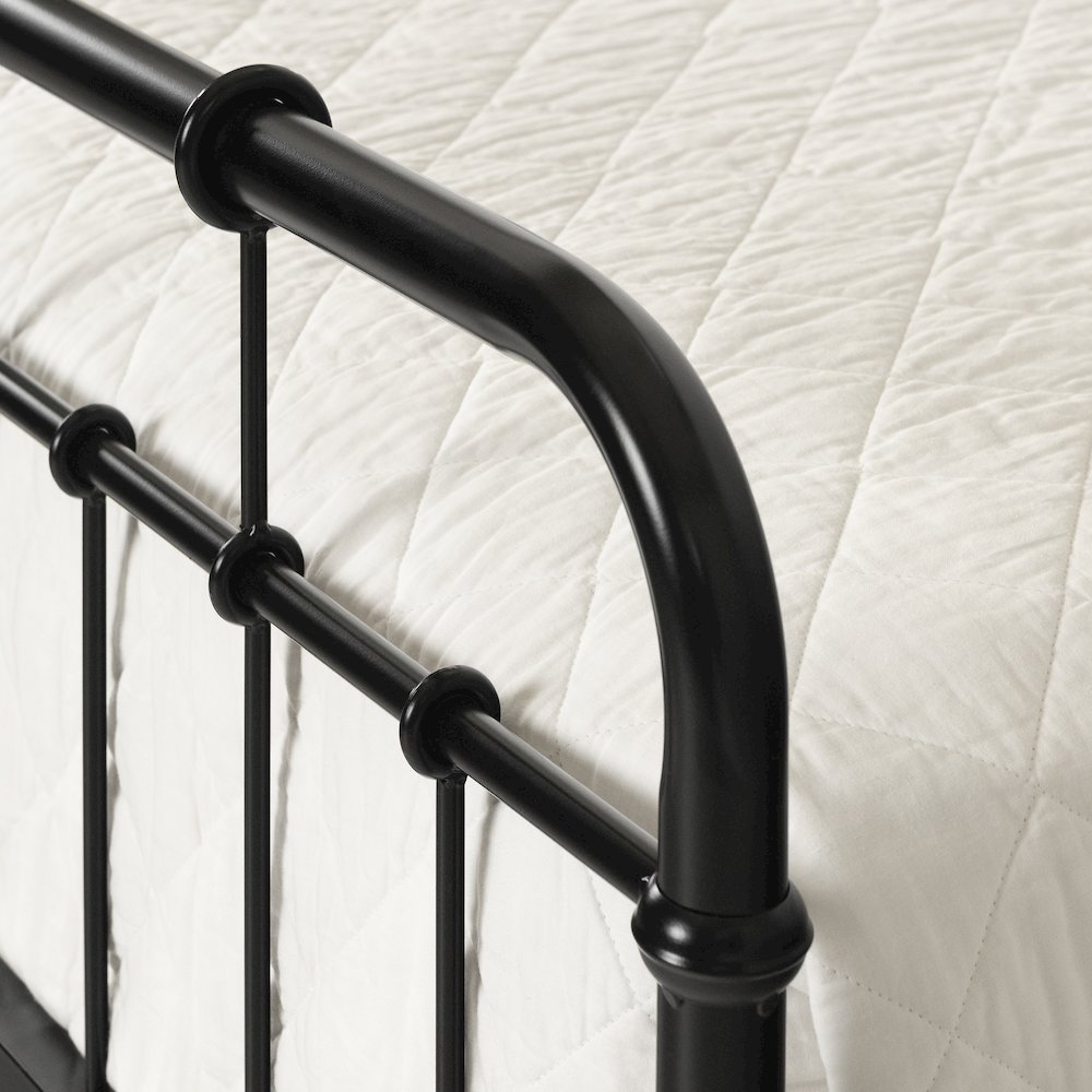 Vito Metal Complete Bed, Pure Black. Picture 4