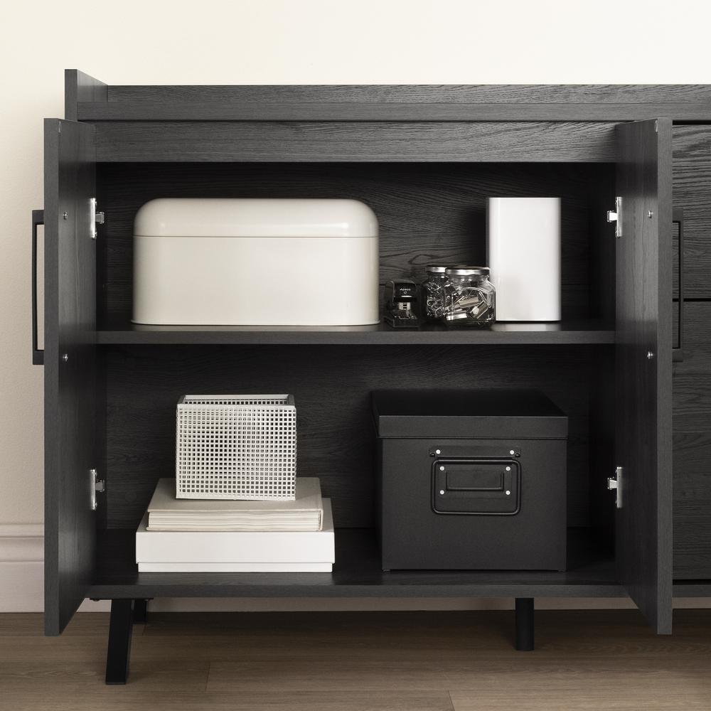 Kozack 2-Drawer Credenza with Doors, Gray Oak. Picture 4