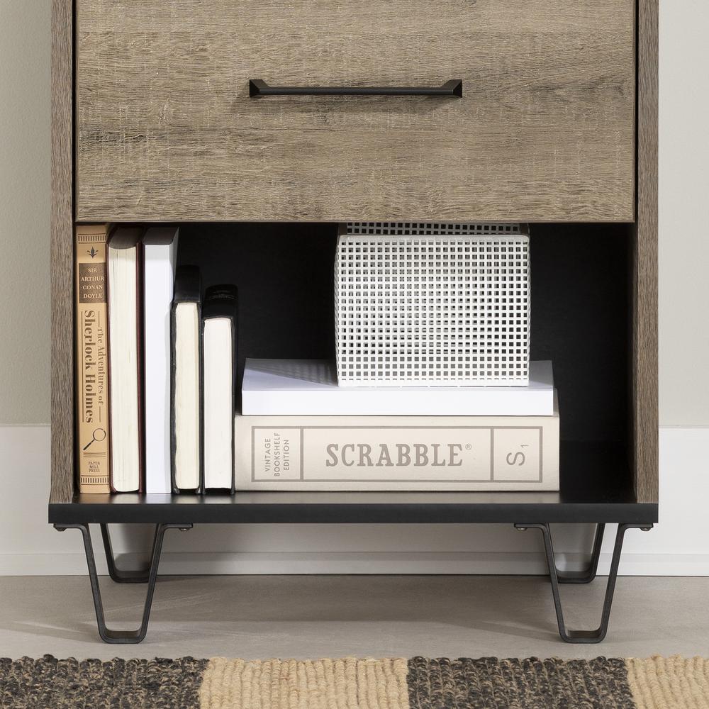 Arlen 1-Drawer Nightstand, Weathered Oak. Picture 4