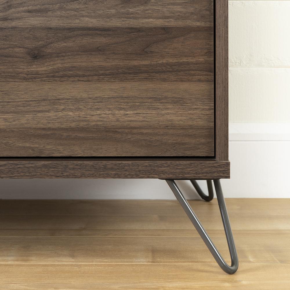 Olvyn 2-Drawer Nightstand, Natural Walnut and Charcoal. Picture 4