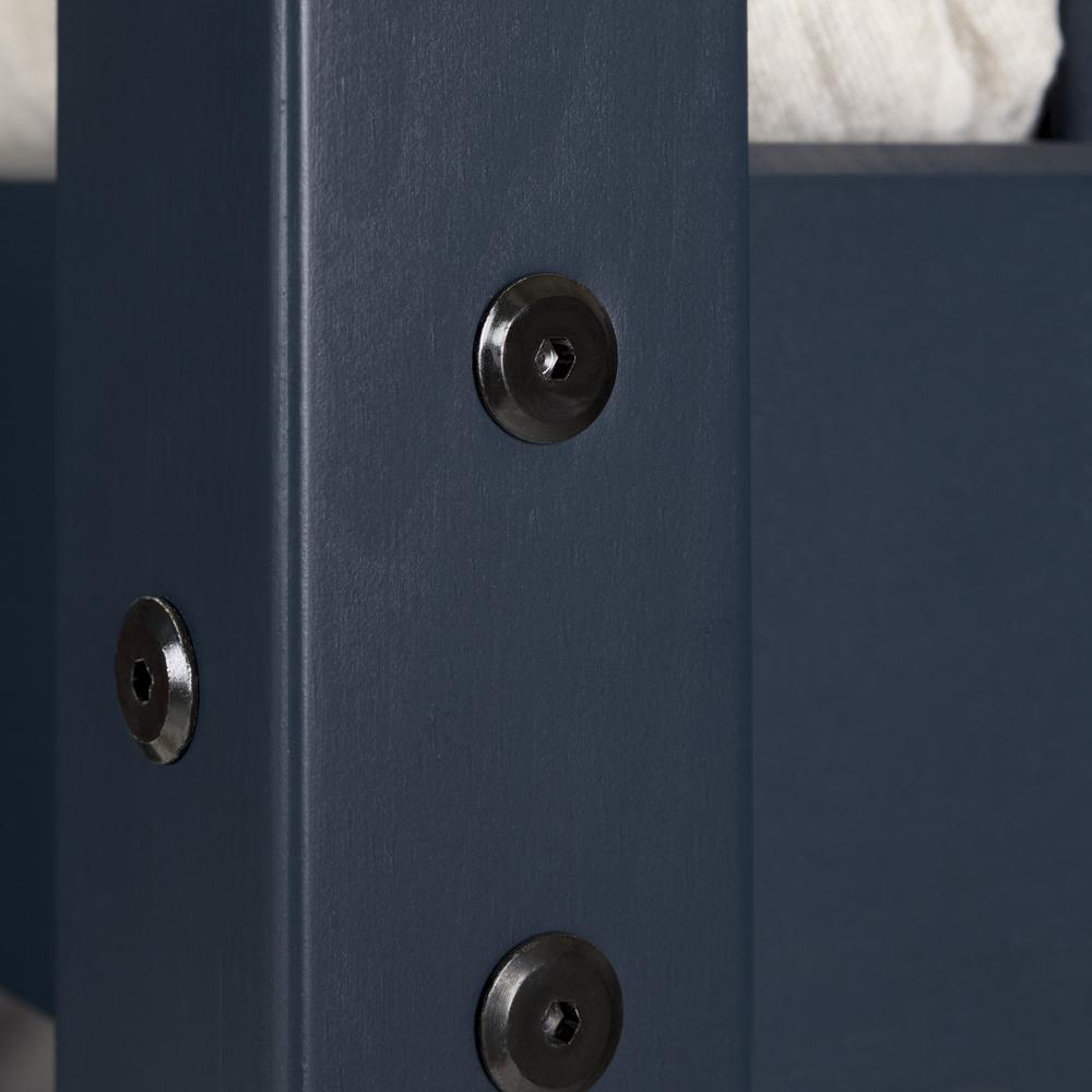 Summer Breeze Solid Wood Bunk Bed, Navy Blue. Picture 2