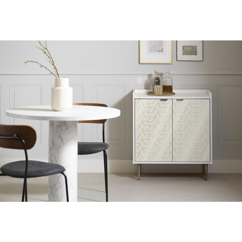 Hype Storage Cabinet, White and Gold. Picture 5