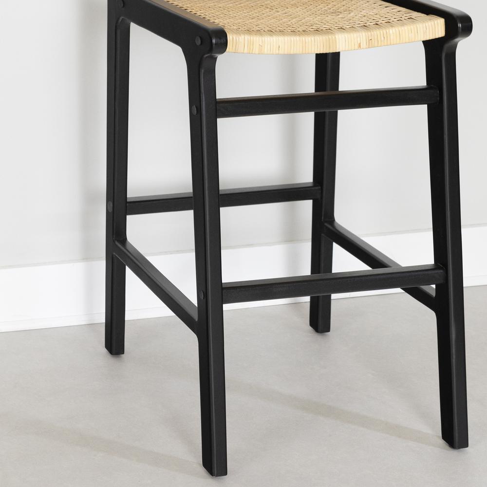 South ShoreBalka Rattan Stool, Rattan and Black. Picture 5