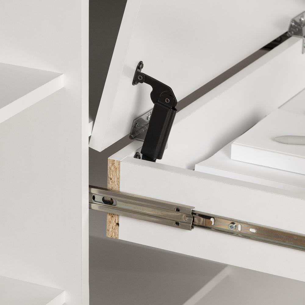 Tiara Pure White Twin Loft Bed with Desk. Picture 5