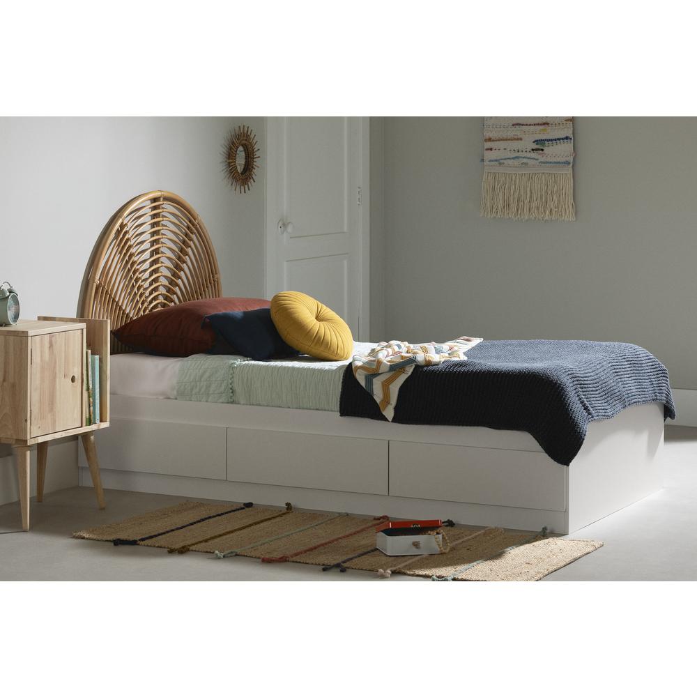 Bloom Mates Bed and Headboard Set, White and Natural. Picture 2