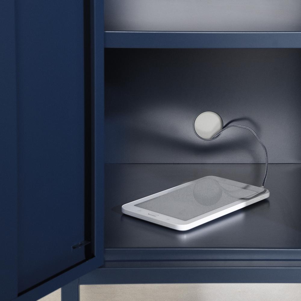 Kodali Metal 1-Door Nightstand, Dark Blue. Picture 3