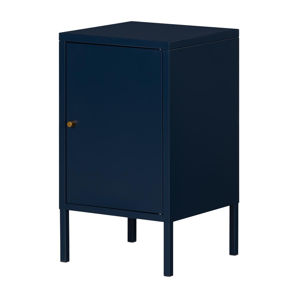 Kodali Metal 1-Door Nightstand, Dark Blue. Picture 1
