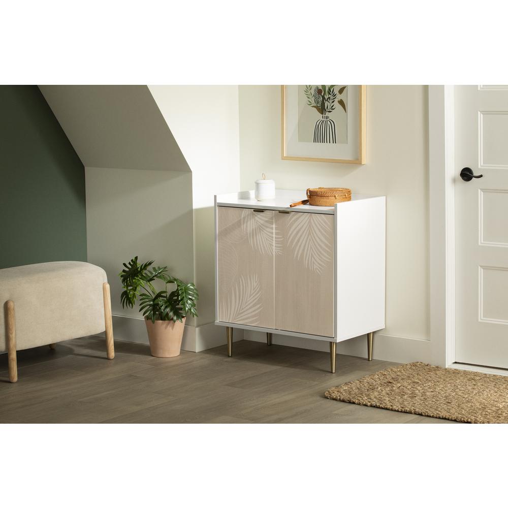 Maliza Storage Cabinet, White and Natural. Picture 5