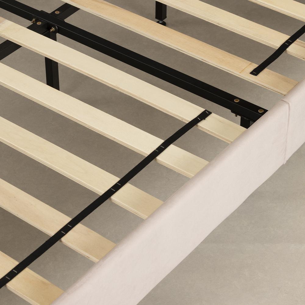 Maliza Upholstered Complete Platform Bed in Pale Pink. Picture 4