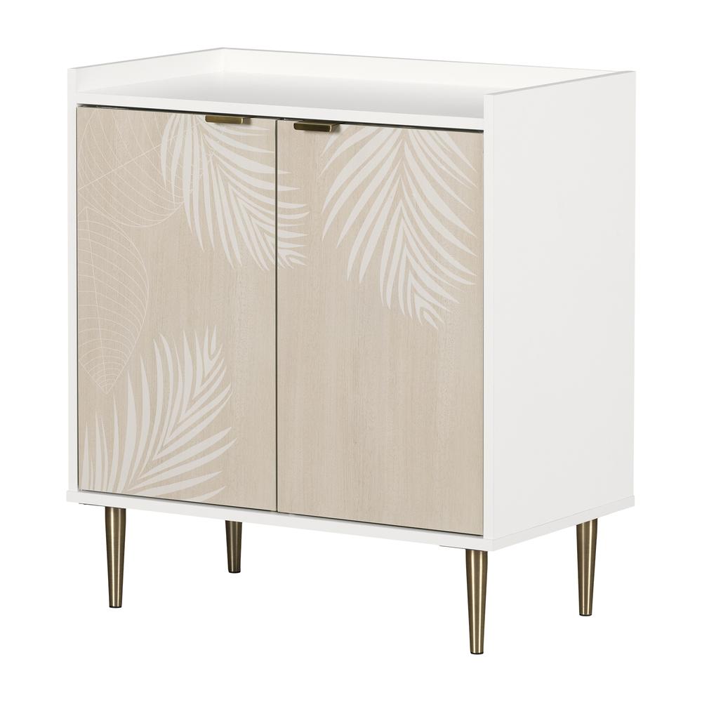 Maliza Storage Cabinet, White and Natural. Picture 1