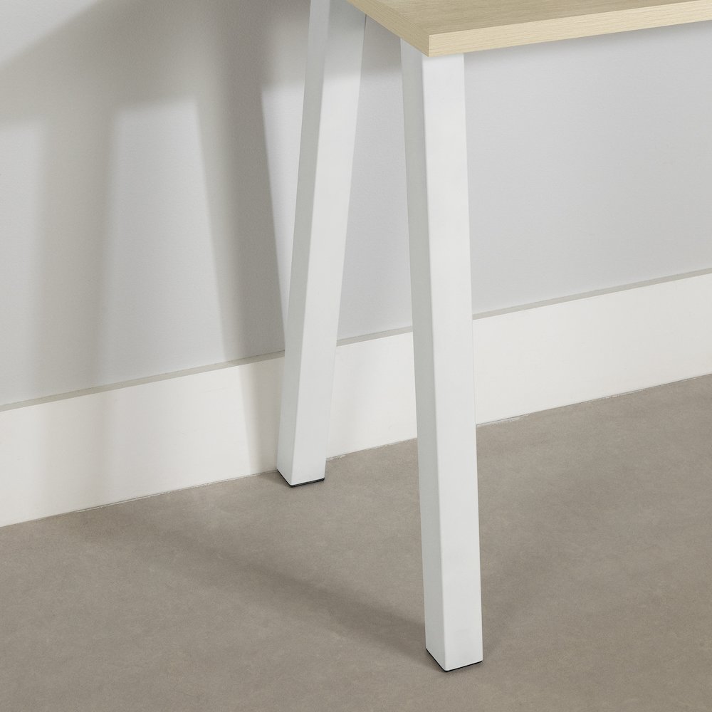Milestone Computer Desk, Bleached Oak and White. Picture 4