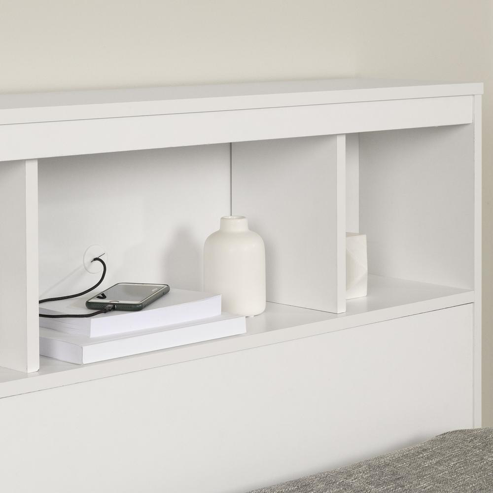 Fusion Bookcase Headboard, Pure White. Picture 3