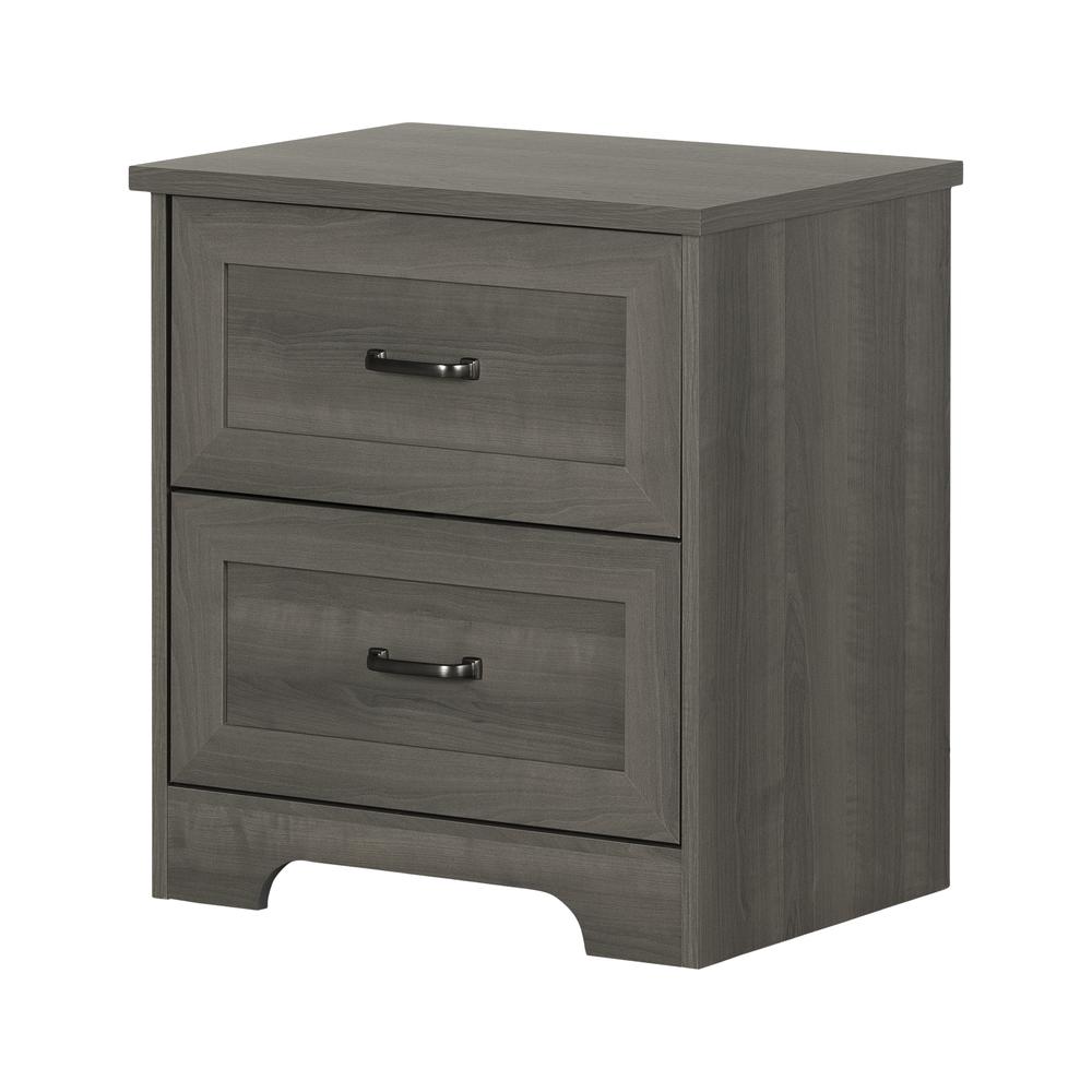 Prairie 2-Drawer Nightstand, Gray Maple. Picture 1
