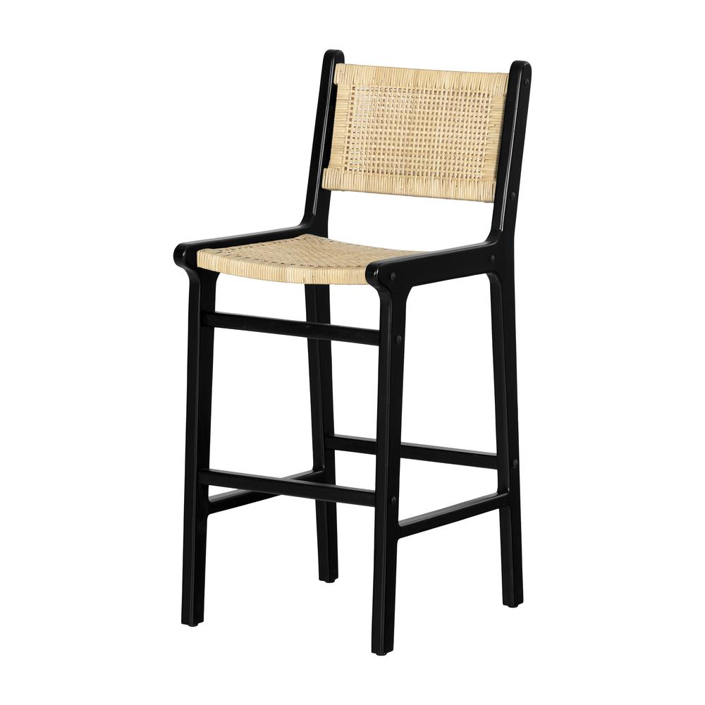 South ShoreBalka Rattan Stool, Rattan and Black. Picture 1