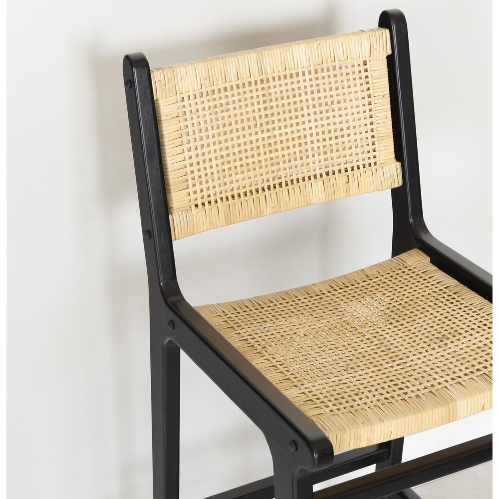 South ShoreBalka Rattan Stool, Rattan and Black. Picture 3