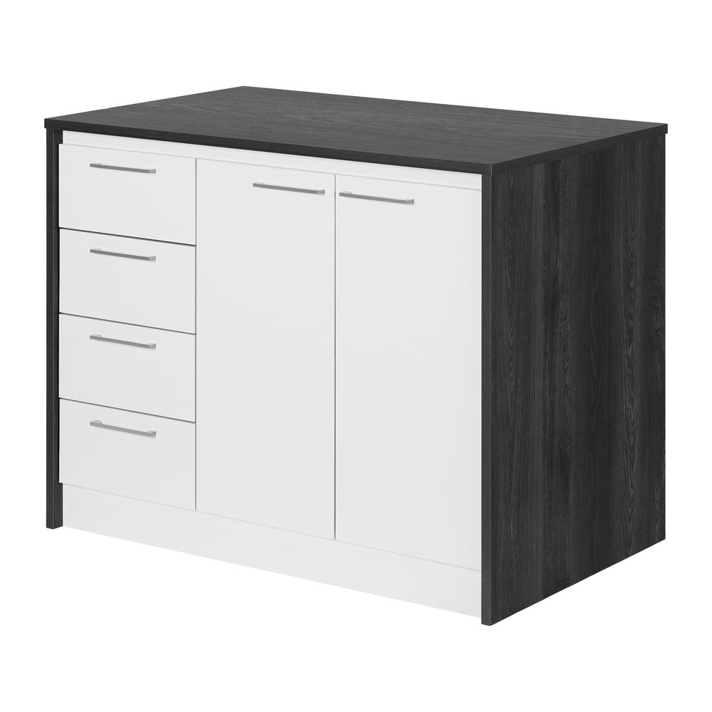 Myro Kitchen Island, Gray Oak and White. Picture 1