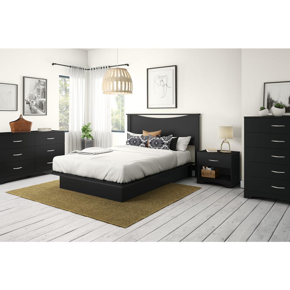 Step One Bed and Headboard Set, Pure Black. Picture 2
