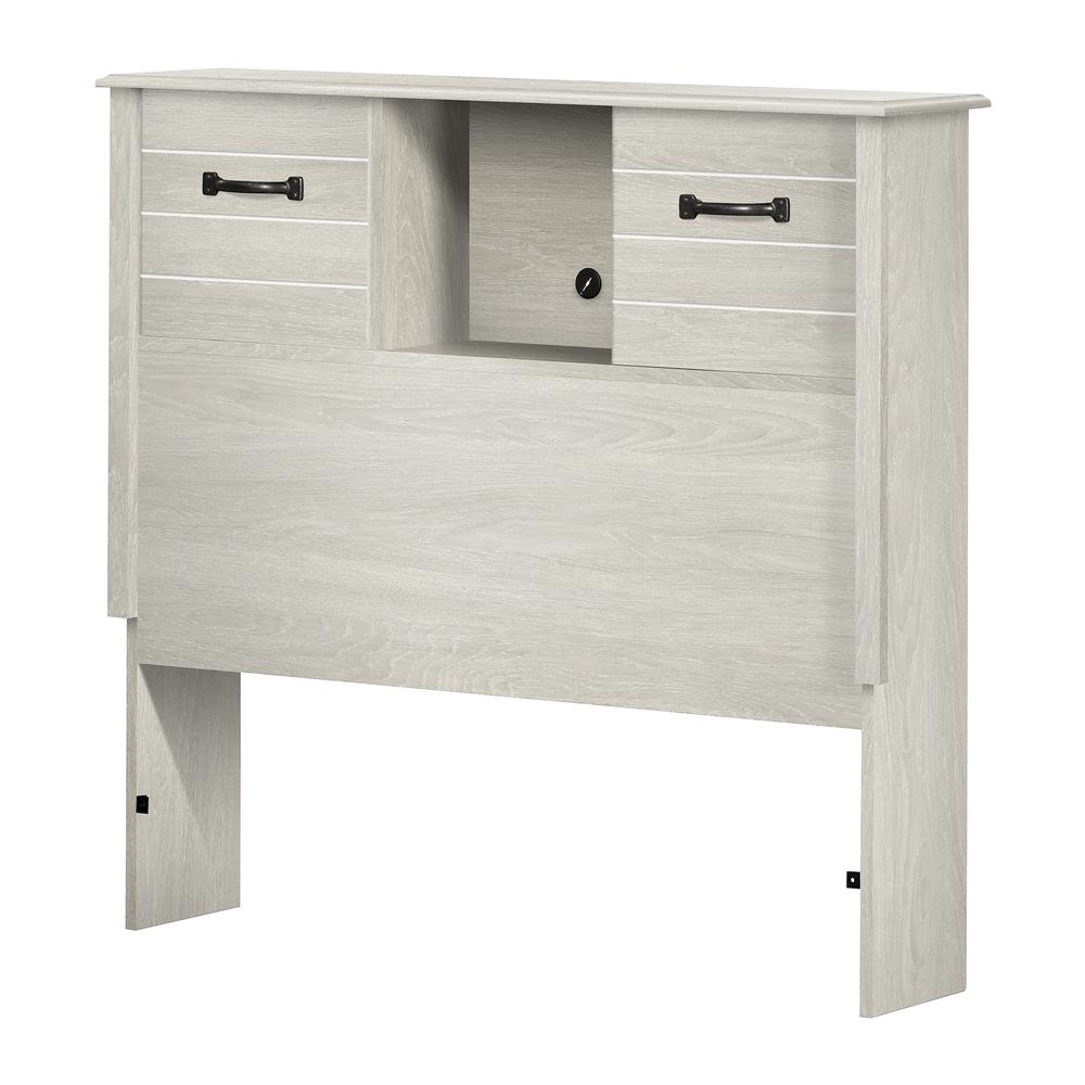 Ulysses Bookcase Headboard, Winter-Oak. Picture 1