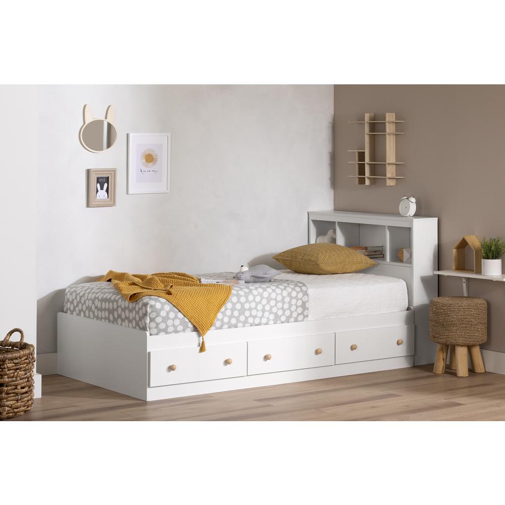 Summertime Bookcase Headboard, Pure White. Picture 2