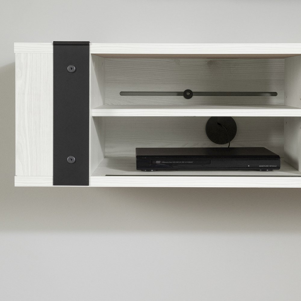 Munich Wall Mounted Media Console, White Pine. Picture 4