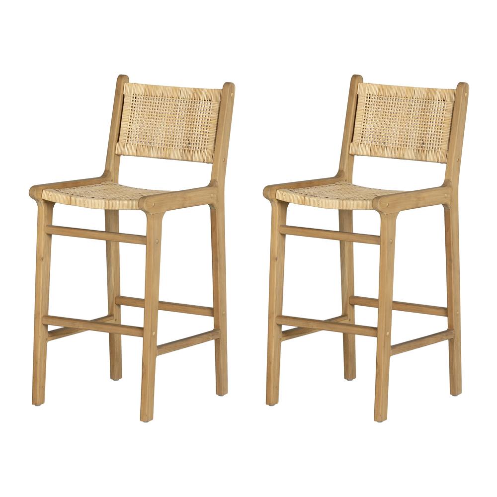 Balka Rattan Bar Stool, Set of 2, Rattan. Picture 1