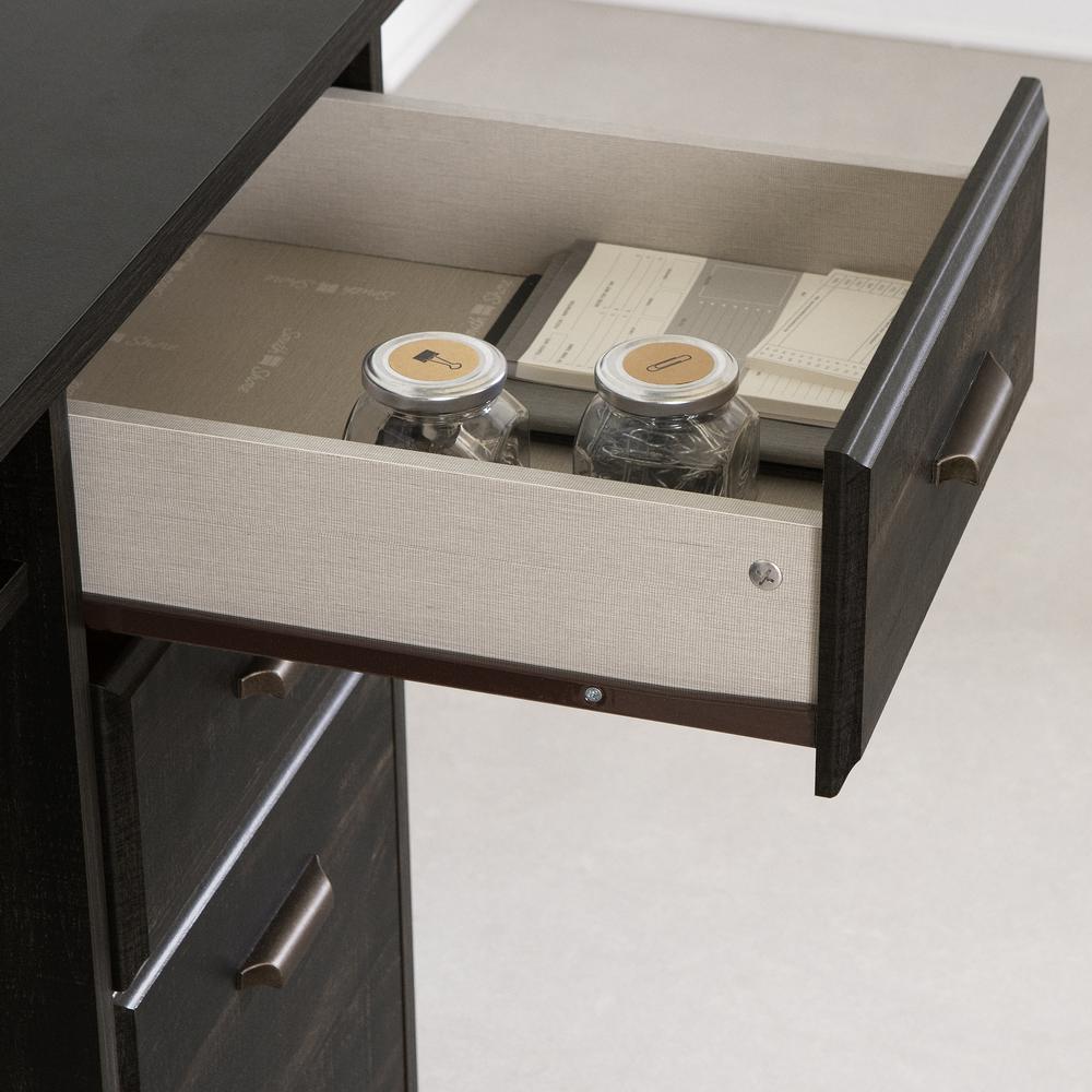 Versa Computer Desk with Hutch, Rubbed Black. Picture 3