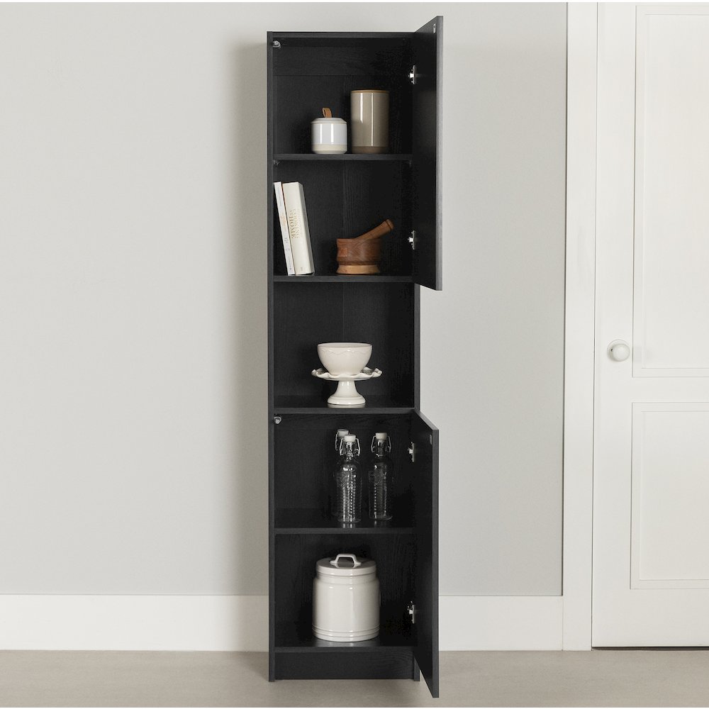 Arum 2-Door Storage Cabinet, Black Oak. Picture 3