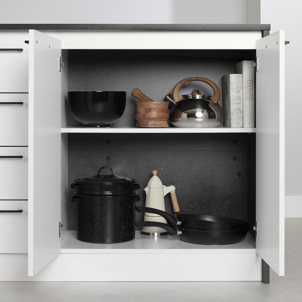Myro Kitchen Island, Faux Black Stone and White. Picture 4