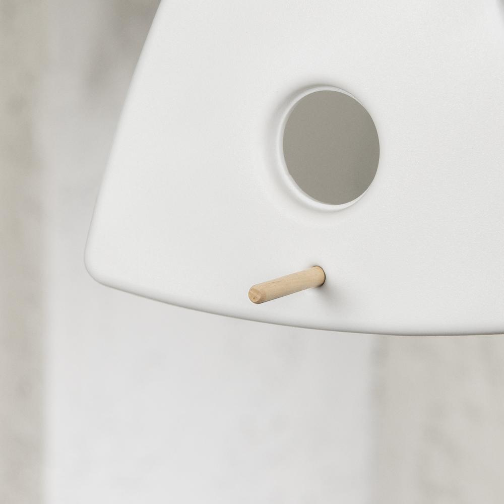 Dalya Triangle Decorative Birdhouse, White. Picture 3